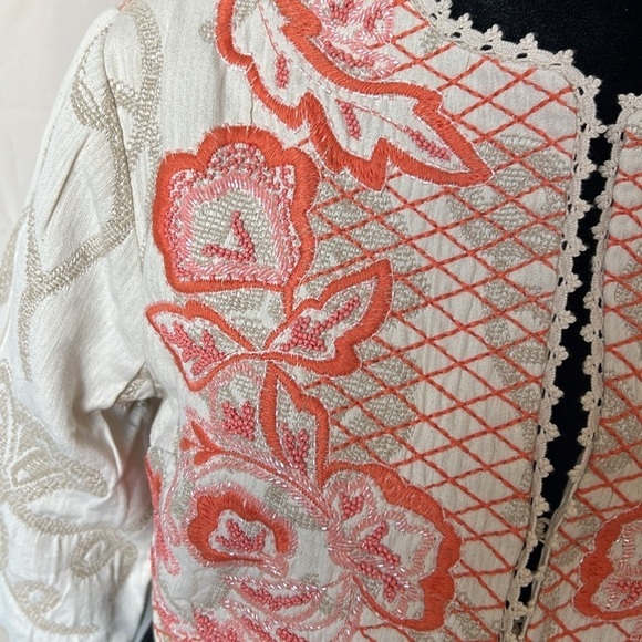 Soft Surroundings Twin Garlands Embroidered and Beaded Bolero Jacket - Picture 3 of 8